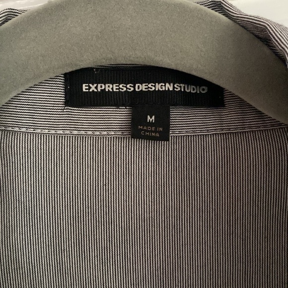 Express Gray Striped Button-Up Shirt - Picture 2 of 7